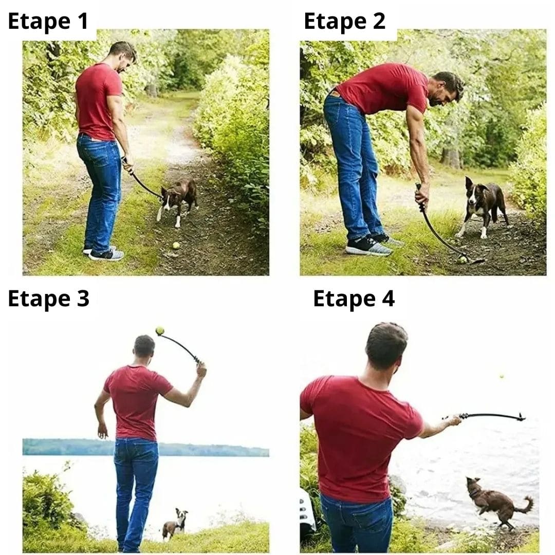 Manual Dog Ball Launcher for Fetch Pet Toy Retriever Thrower
