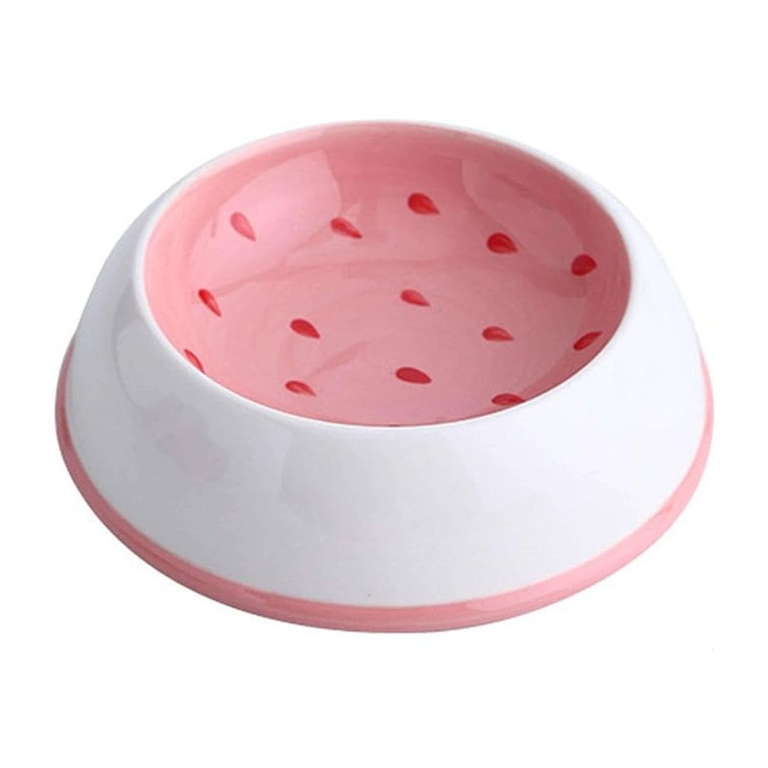 Small Ceramic Dog and Cat Bowl Fruit Edition Premium Pet Feeding Dish