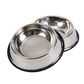 Stainless Steel Dog Bowl Pet Food Water Dish Durable Non Slip Pet Bowl