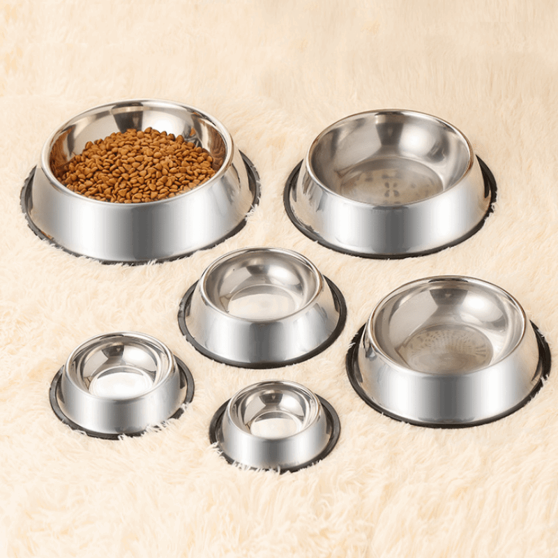 Stainless Steel Dog Bowl Pet Food Water Dish Durable Non Slip Pet Bowl