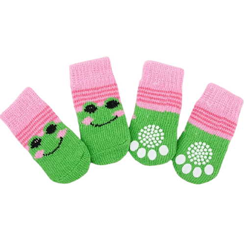 Dog Socks Frog Pattern Cute Pet Socks for Small Medium Large Dogs