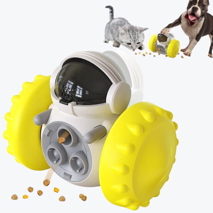 Astronaut Cat Food Dispenser Toy Interactive Treat Feeder for Cats and Dogs
