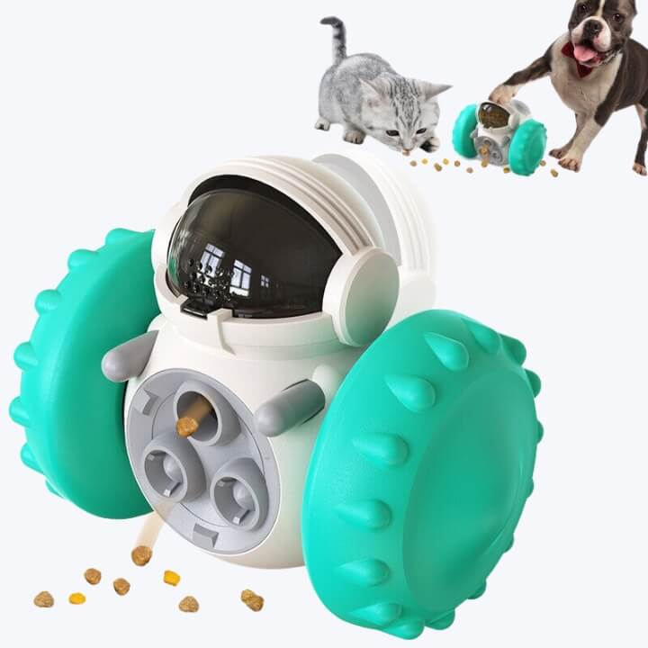 Astronaut Cat Food Dispenser Toy Interactive Treat Feeder for Cats and Dogs