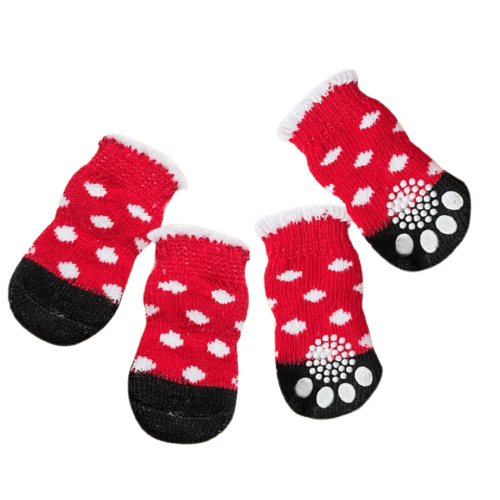Christmas Dog Socks Holiday Pet Stockings for Dogs Warm Cozy Paw Protectors