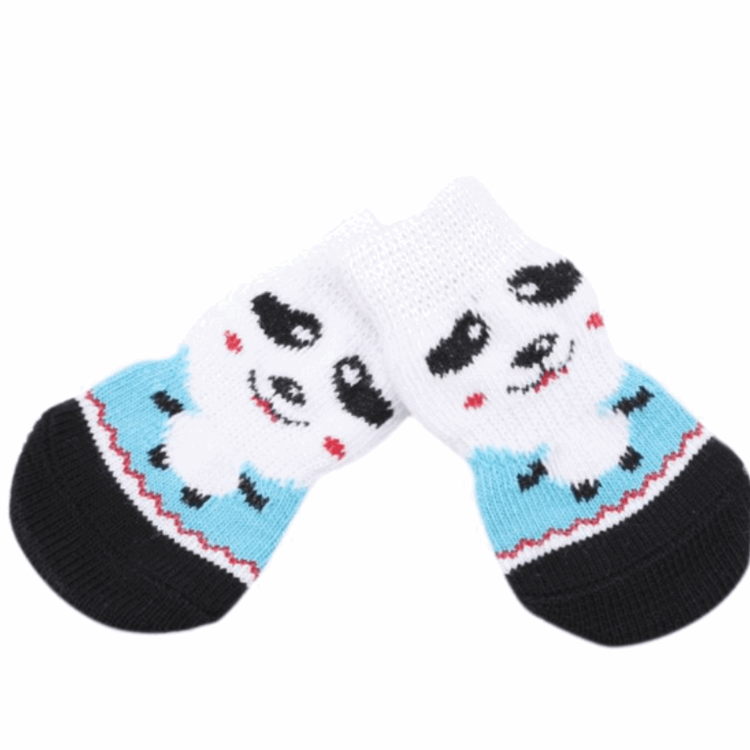Dog Socks Panda Pattern Cute Non Slip Pet Booties