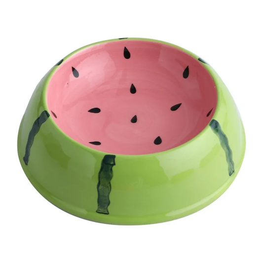 Small Ceramic Dog and Cat Bowl Fruit Edition Premium Pet Feeding Dish
