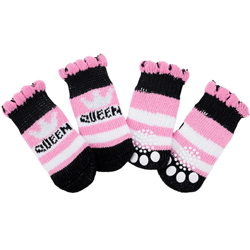 Dog Socks Queen Nonslip Pet Booties Soft Cozy Paw Protection