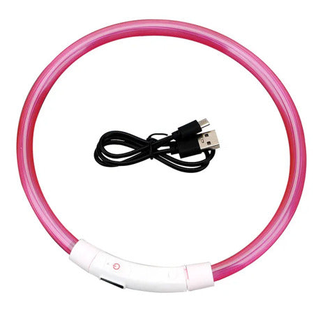 LED Dog Collar Rechargeable Safety Light Up Collar for Night Walks Visible Pet Collar