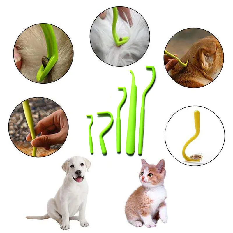 Plastic Tick Remover Tool for Dogs and Cats Pet Grooming