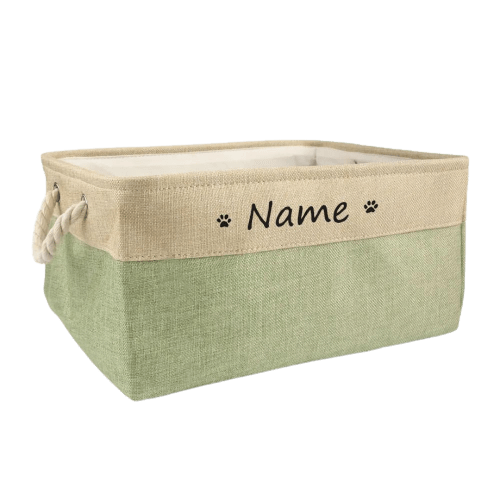 Personalized Pet Storage Basket Customizable Organizer for Dogs and Cats