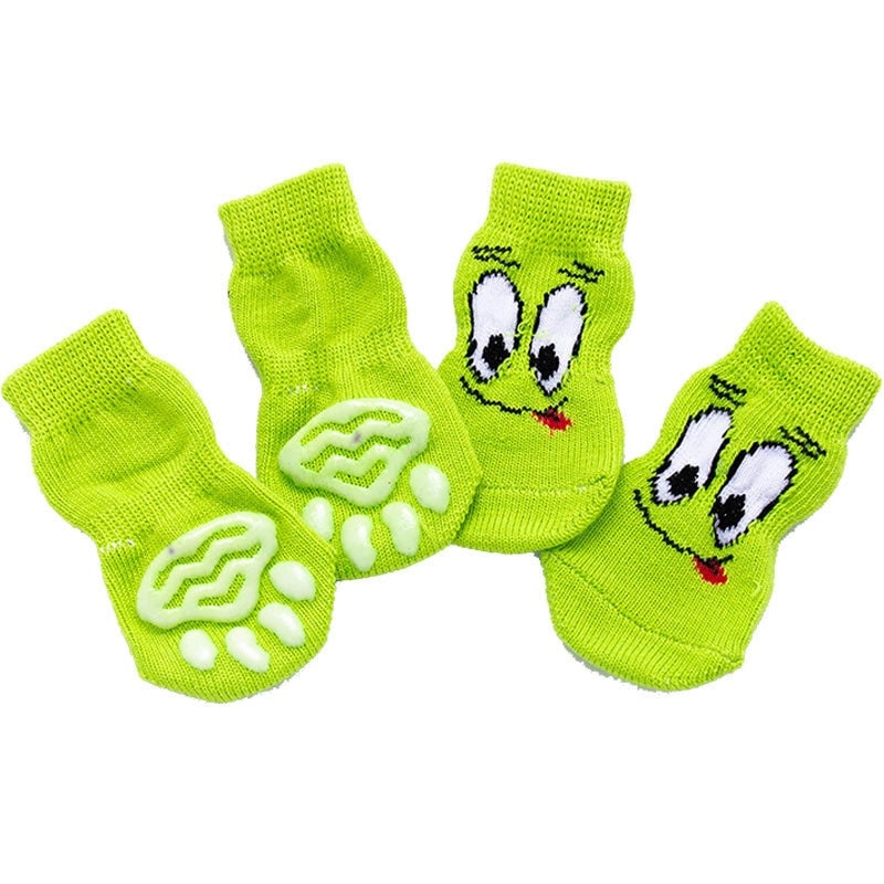 Mint Green Dog Socks Non Slip Pet Booties for Indoor Outdoor Use